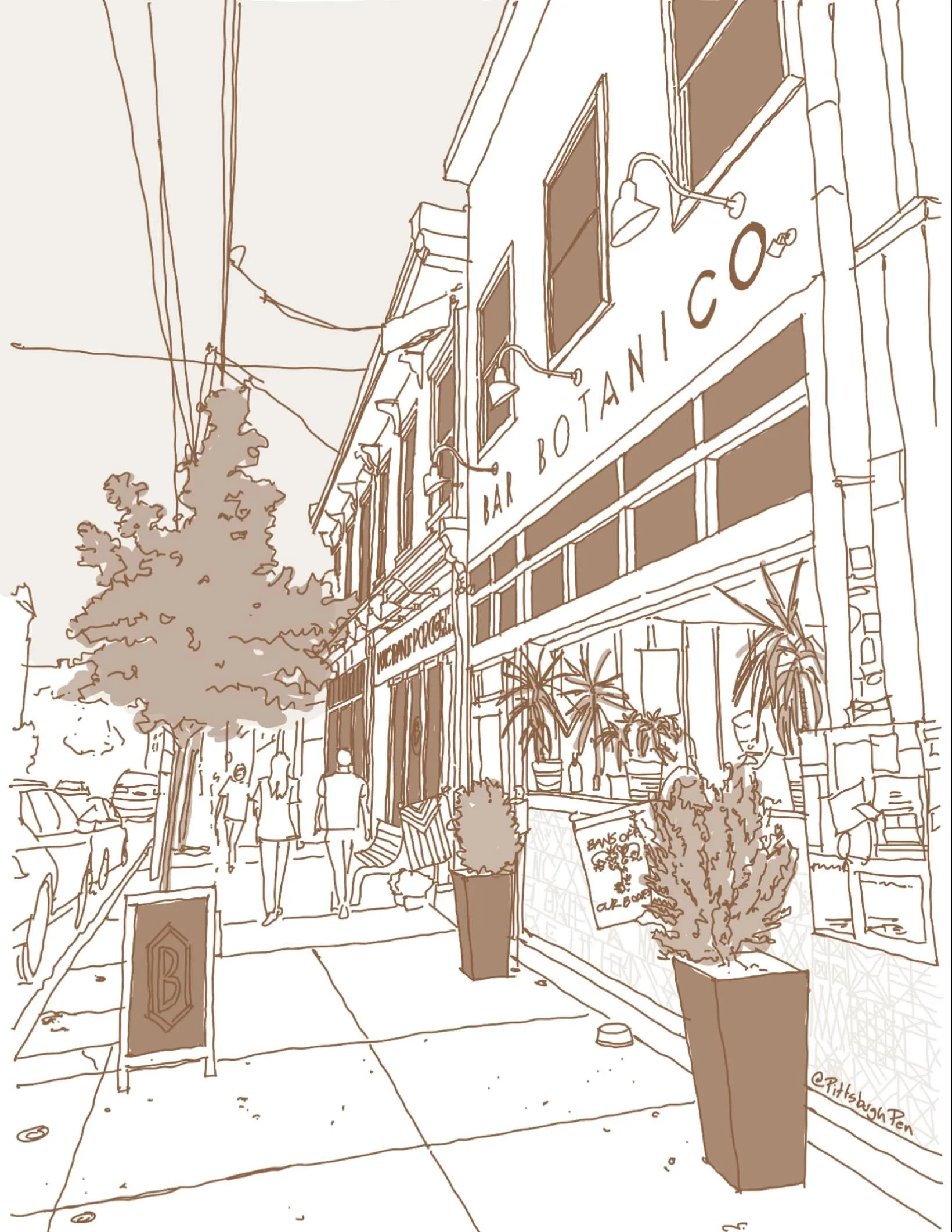 Butler Street
@bar_botanico

#pittsburgh #412 #pgh #sketching #sketch #lawrenceville #pittsburghart #pittsburghartist #handsketch #illustration #urbansketching #urbansketch #streetscape