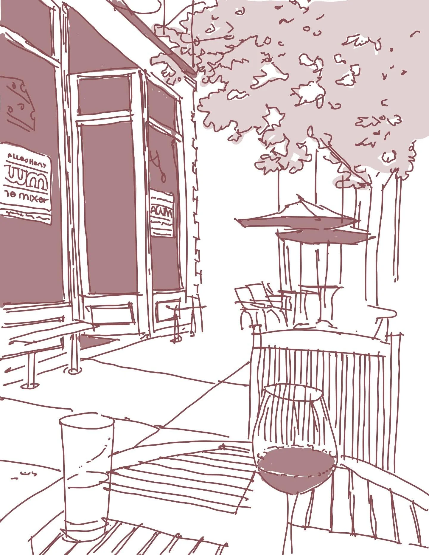 Butler Street 
@alleghenywinemixer 

#pittsburgh #412 #pgh #sketching #sketch #lawrenceville #pittsburghart #pittsburghartist #handsketch #illustration #urbansketching #urbansketch #streetscape