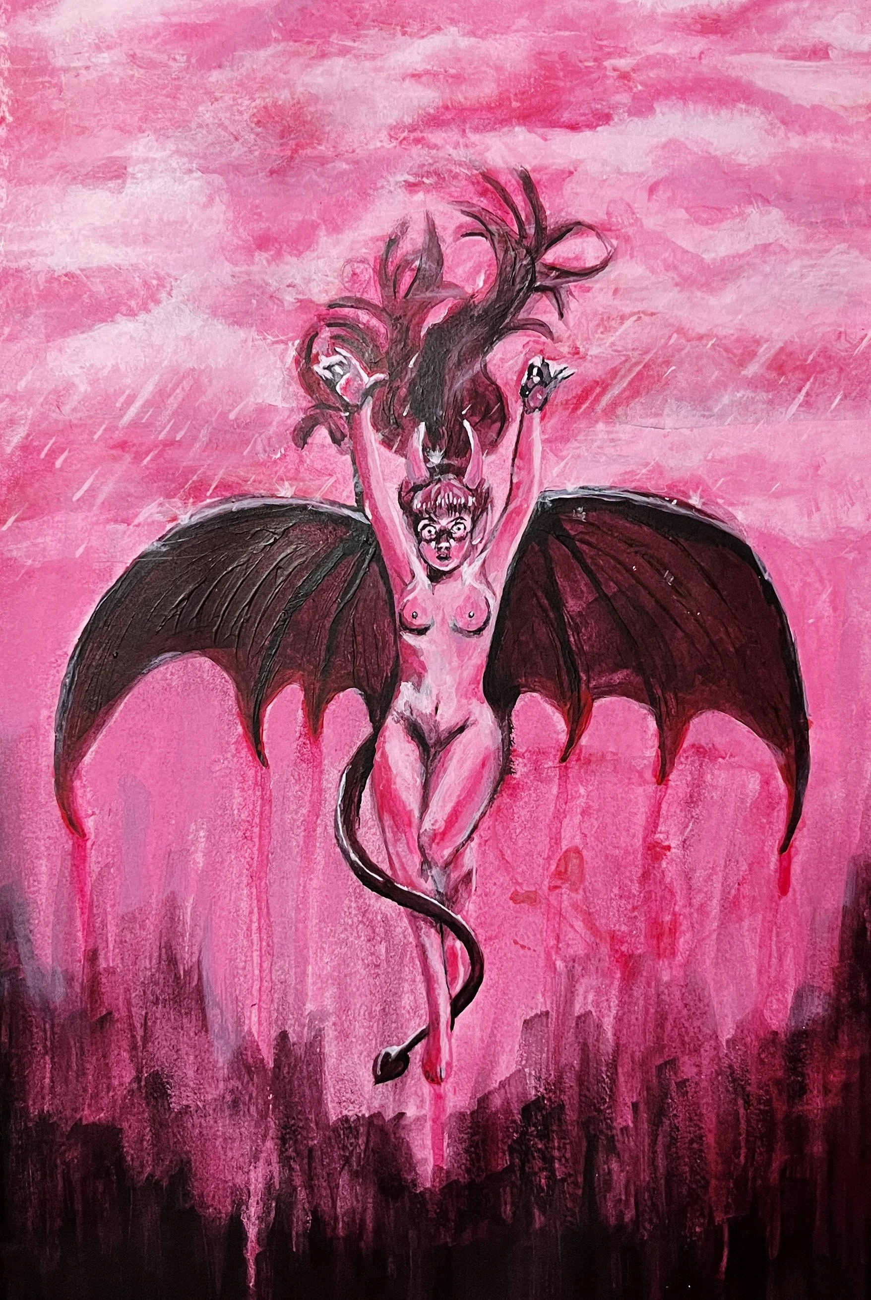 Acrylic monochromatic painting from 2024.