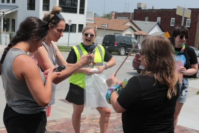 Laura Photo bomb Santa Lucia Volunteers.jpg