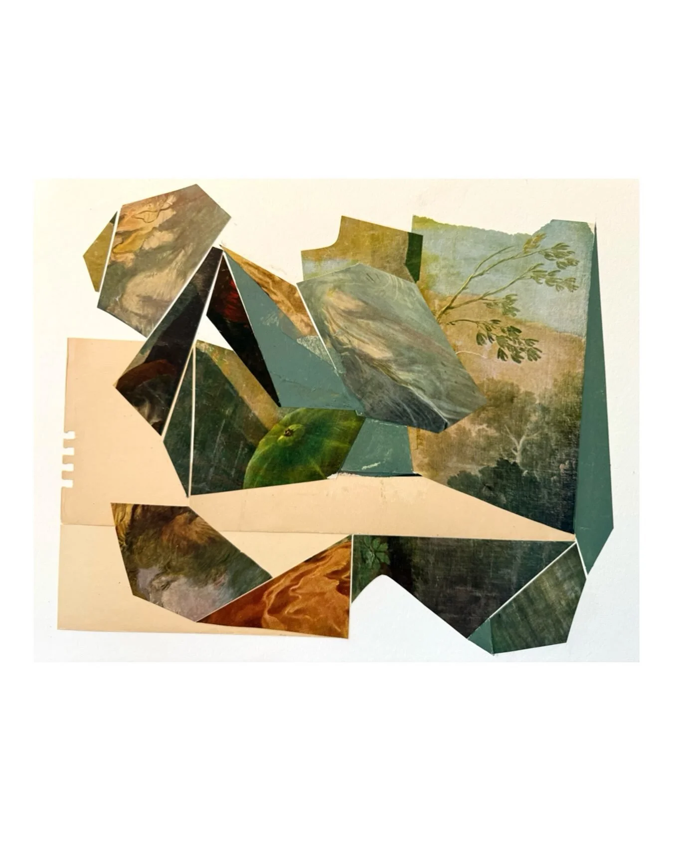 An age-old landscape, deconstructed and made modern. Hard angles meet soft, timeworn forms&mdash;fragments of nature shifting between what is revealed and what remains unspoken. A reminder we are all unfinished.
.
.
.
.
.
.
.
.
.
#collage #mixedmedia