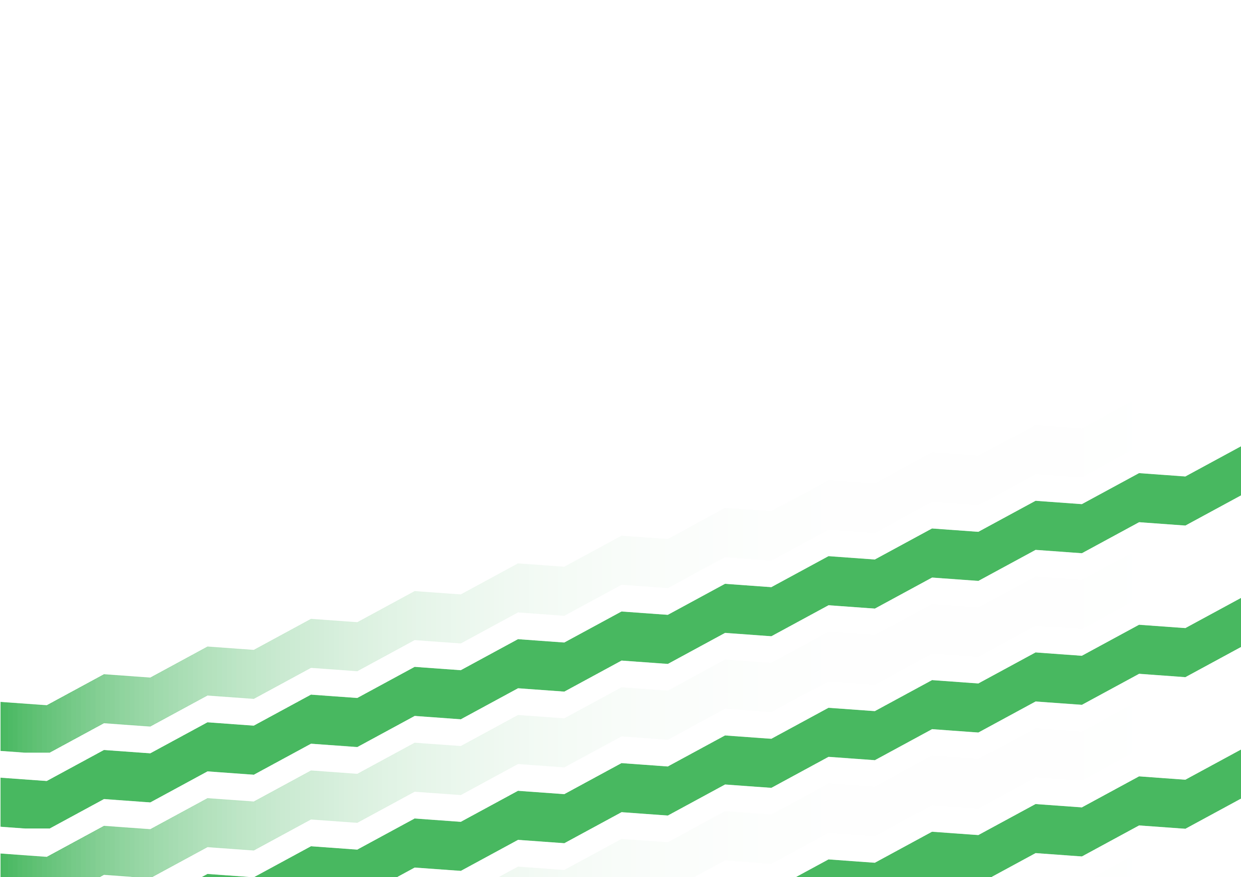 Abstract 3D rendering of a multi-layered, zigzag pattern with green, white, yellow, and blue elements.