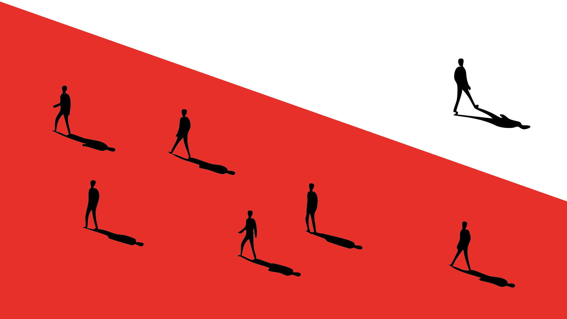 A graphic of one person walking in the opposite direction of a crowd, symbolizing visionary leadership and the courage to challenge industry norms in insurance.