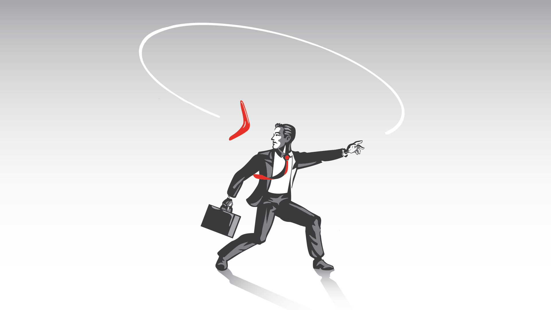 "A conceptual graphic illustrating the boomerang hiring trend, showing a professional returning to a team to symbolize growth and continuity.