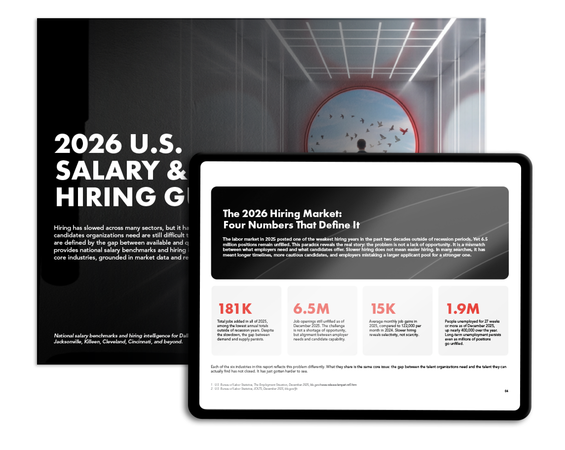 2026 U.S. Salary and Hiring Guide report preview showing national benchmarks and hiring intelligence
