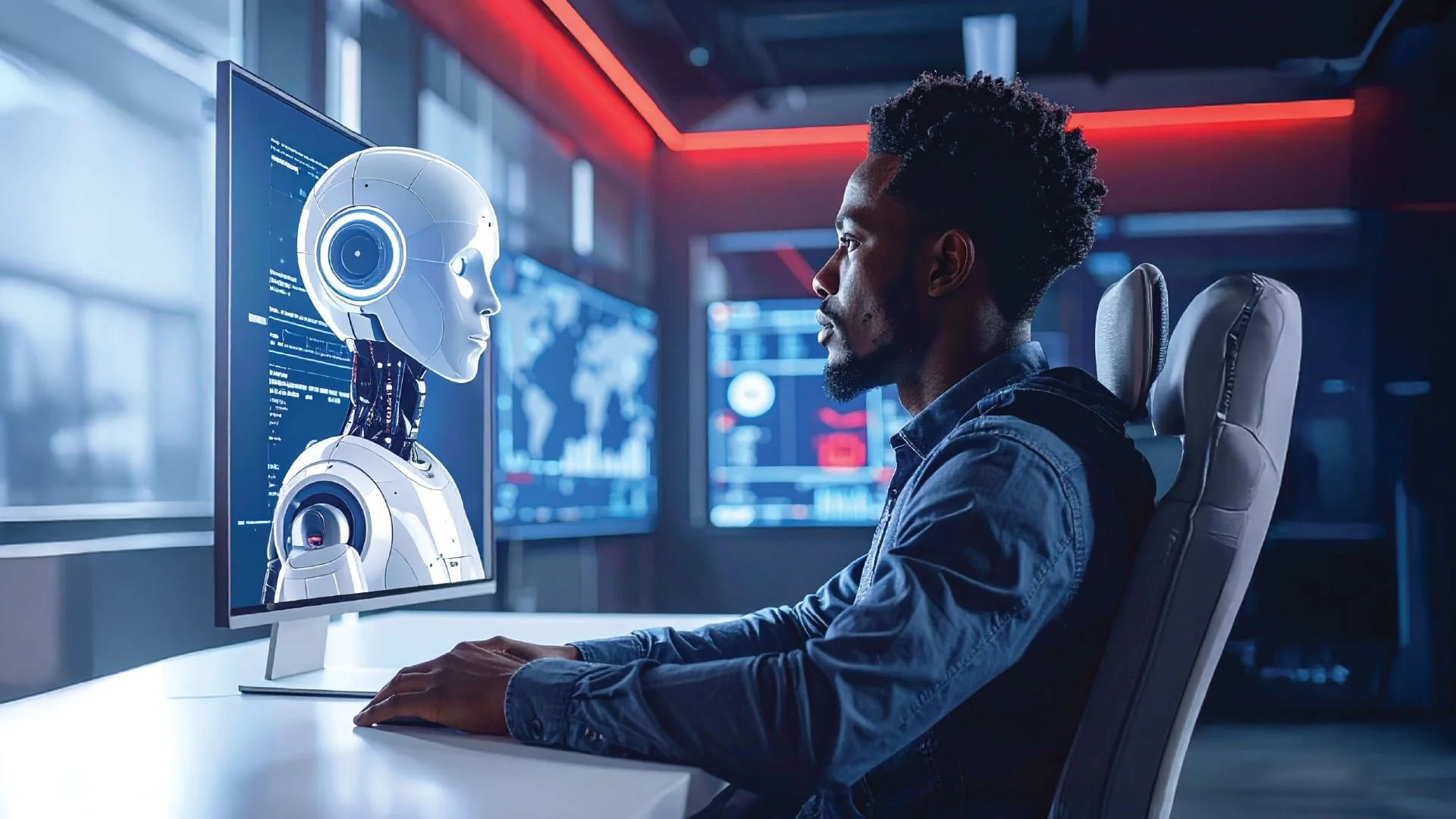 A conceptual graphic contrasting automated digital data with a human figure, symbolizing the need for human judgment over algorithms in recruitment.