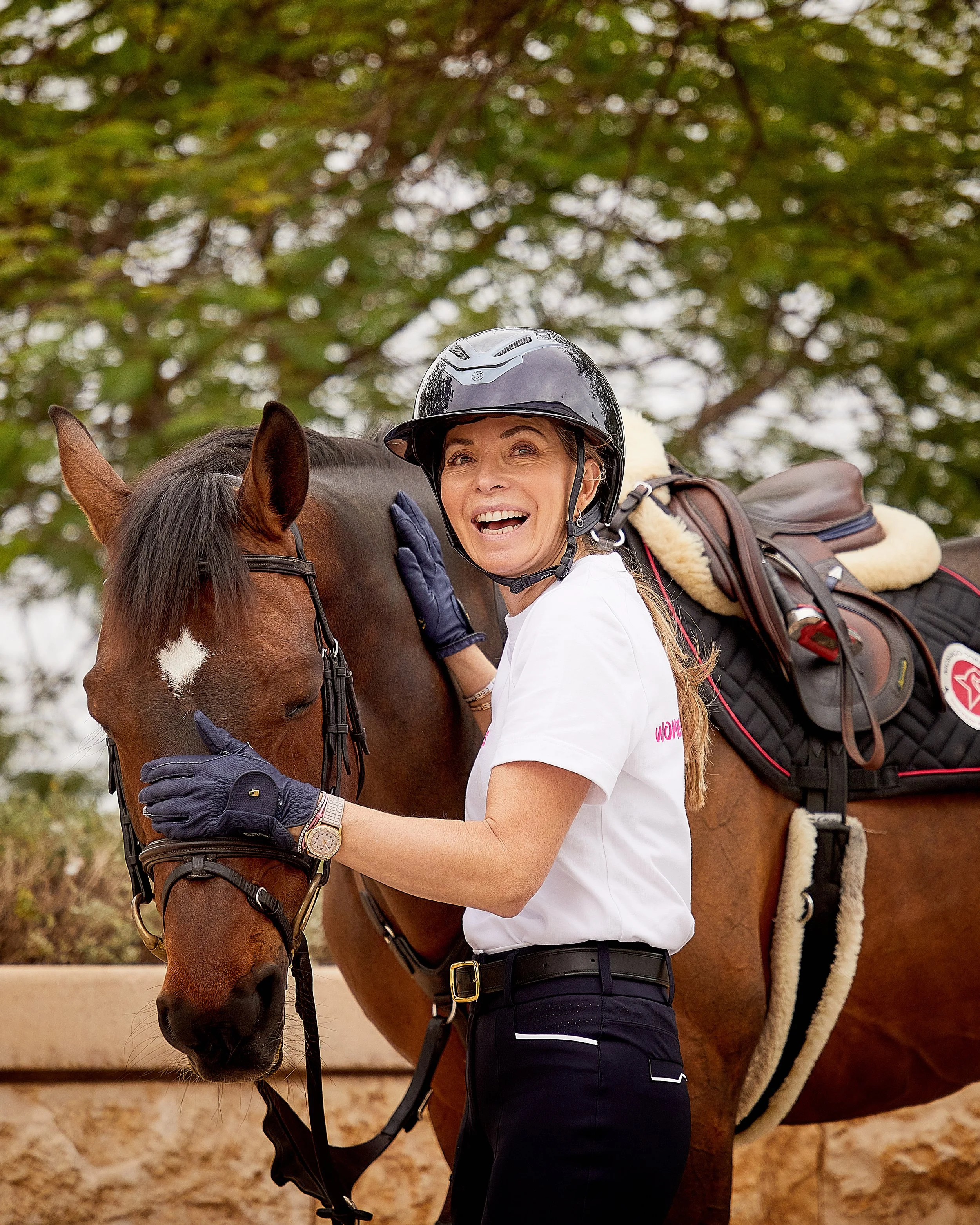 A candid photoshoot with Edwina Tops-Alexander for Iron Dames at the LGCT in Doha, Al Shaqab. 