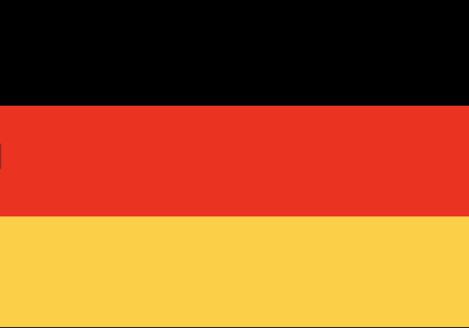 German flag with horizontal black, red, and yellow stripes.