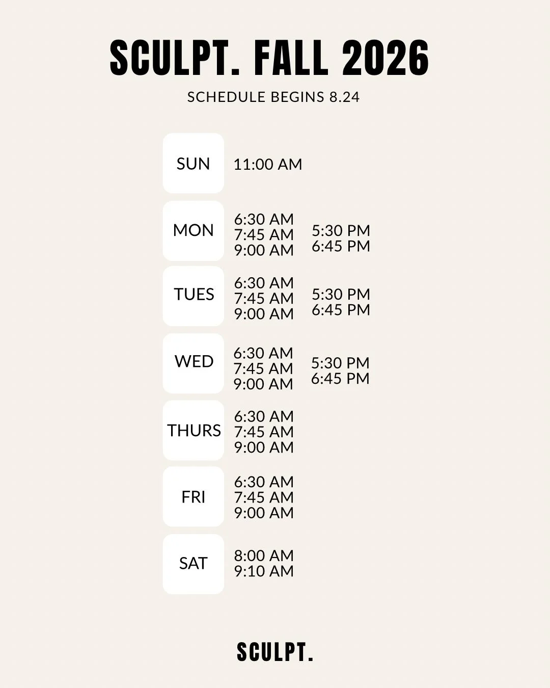 FALL SEMESTER AT SCULPT.

Swipe to see our Fall Semester Unlimited Pass

Let&rsquo;s make this our strongest semester yet 🖤