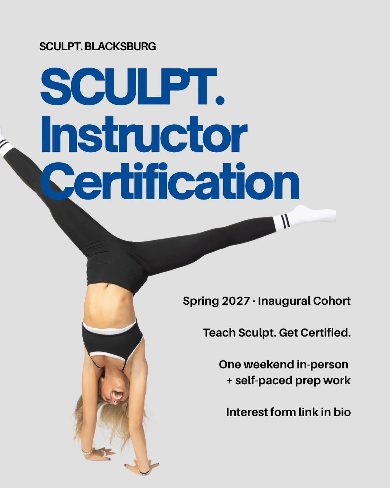 Introducing our inaugural SCULPT. Instructor Certification &mdash; Spring 2027! 🤍

Whether you&rsquo;re interested in teaching at our studio or simply want to earn your certification, this is your first step.

One immersive in-person weekend + accre