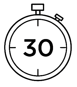A stopwatch showing a 30-second timer.