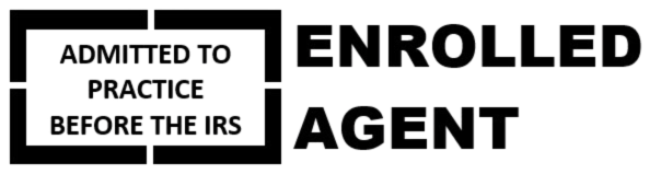 Logo of an Enrolled Agent, Admitted to Practice Before the IRS.