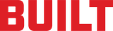 The word 'BUILT' in bold red letters