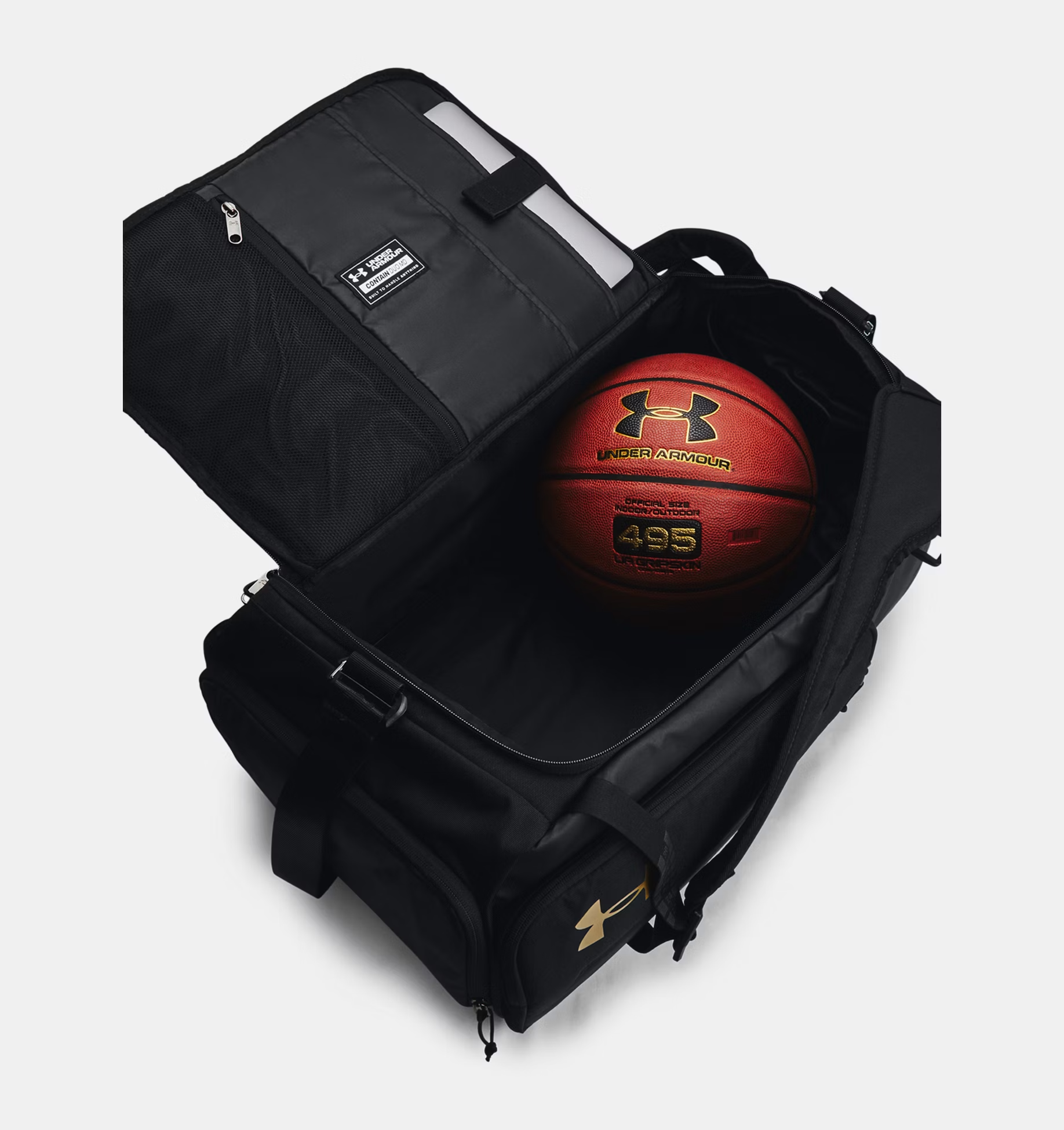1381919 UA Contain Medium Convertible Duffel Backpack (duffle flat open).png