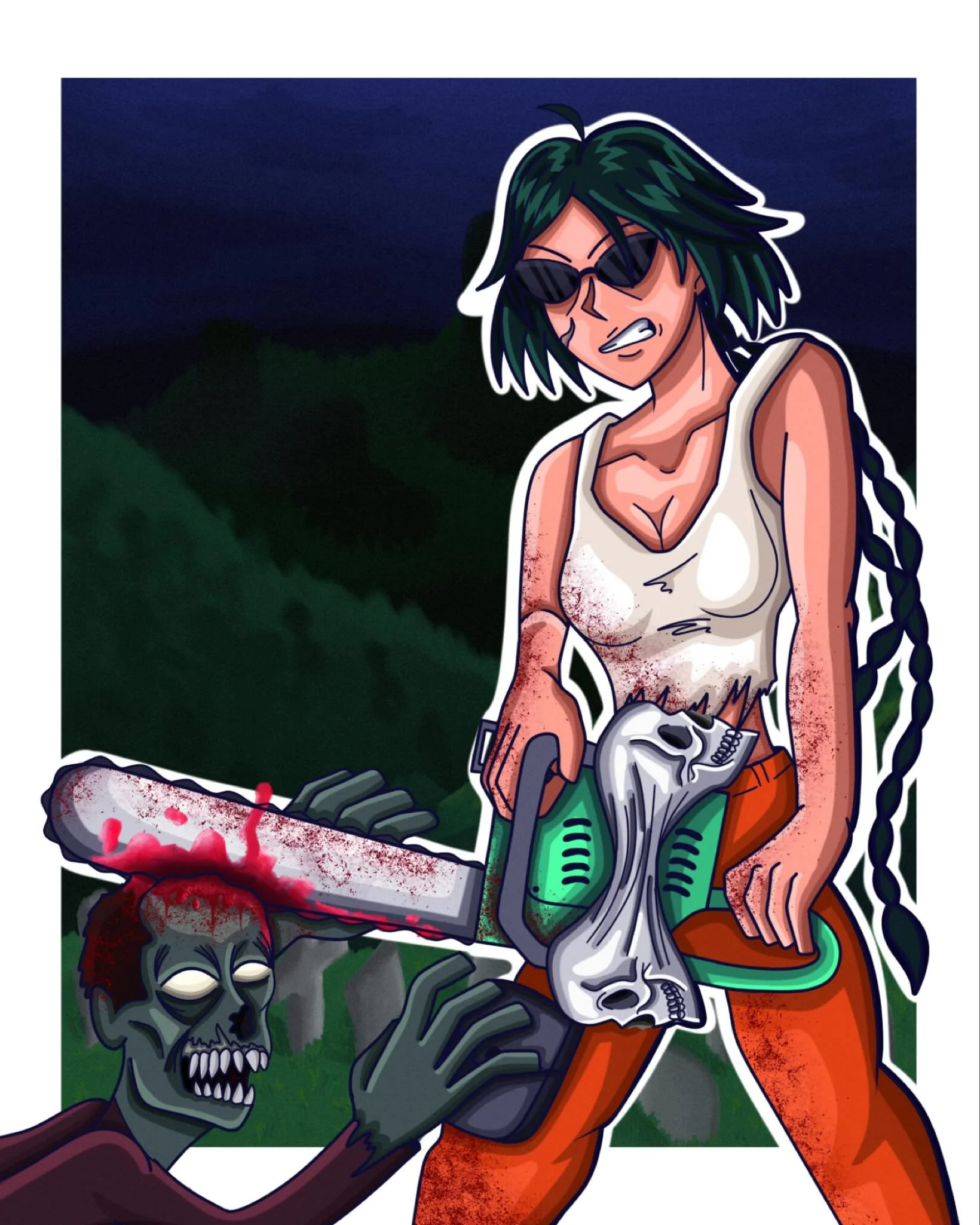 I drew @sara_art0.0 character in my style😆 when I saw it I just thought it looked badass #dtiys #artist #digitaldrawing