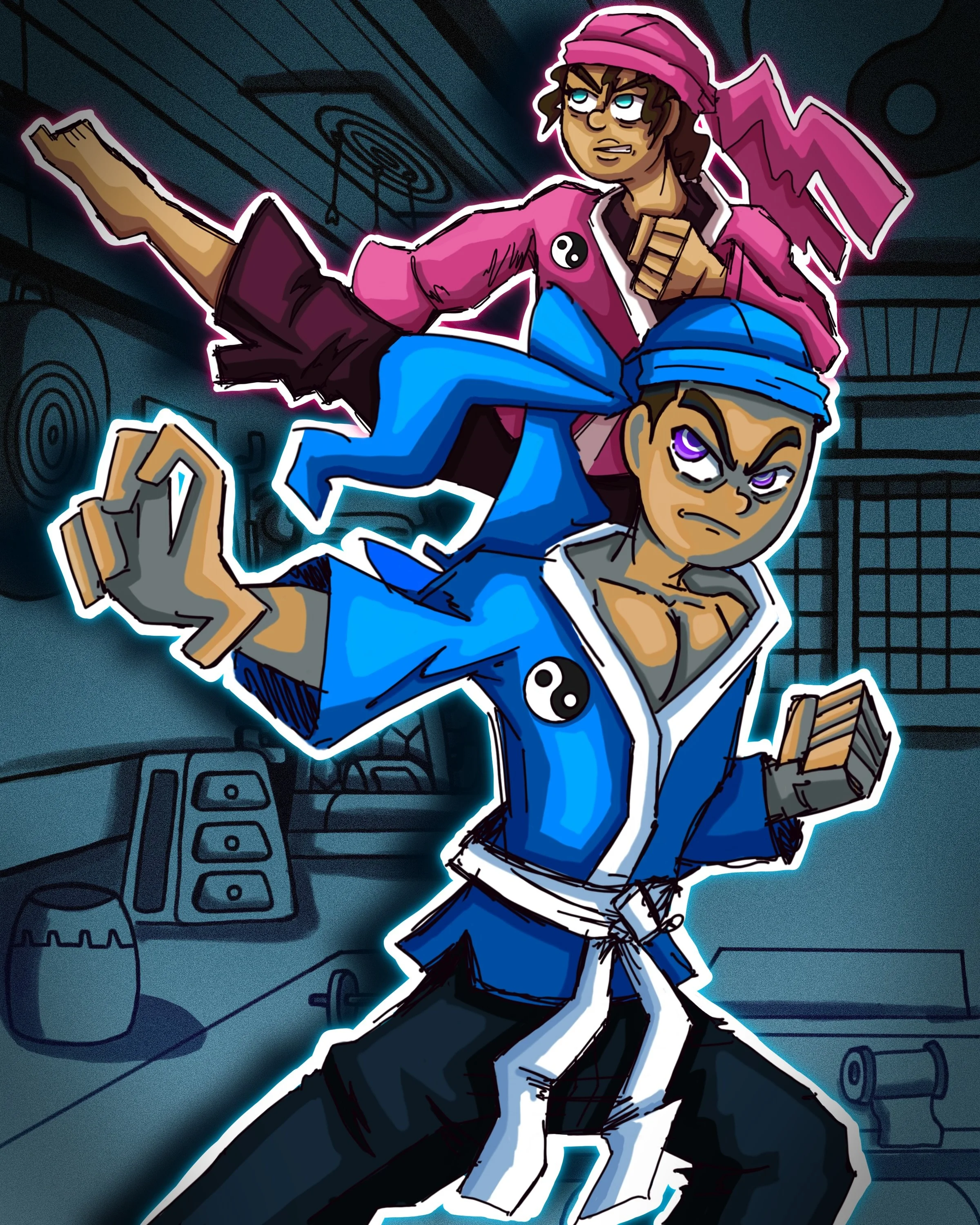 Drawing cartoon characters from Yin Yang Yo! as humans 🥋 One of my favorite shows growing up 😊 
#yinyangyo #cartoon #fanart #digitalart