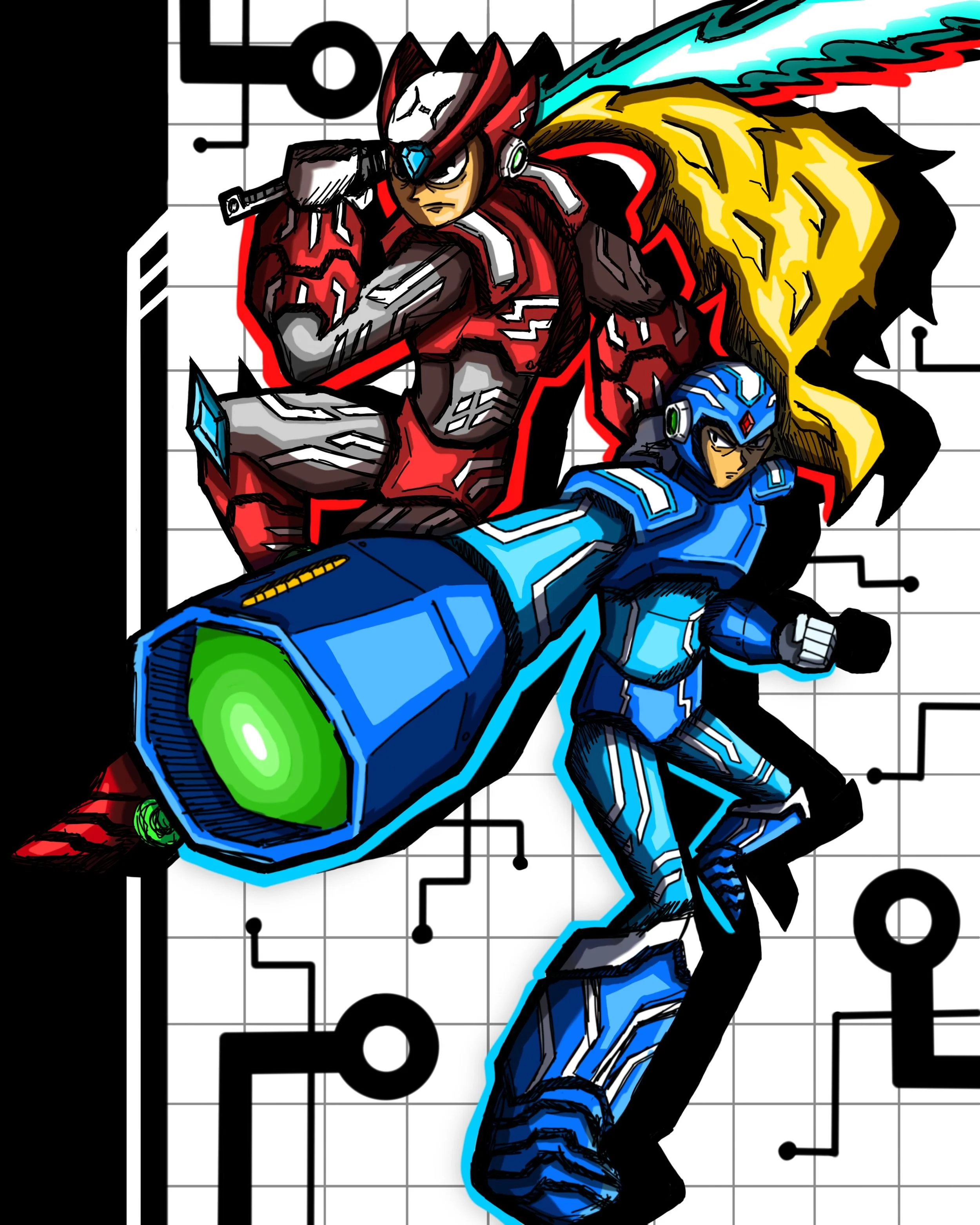 Mega Man and Zero Fanart 👾 
#megaman #videogames #capcom #fanart