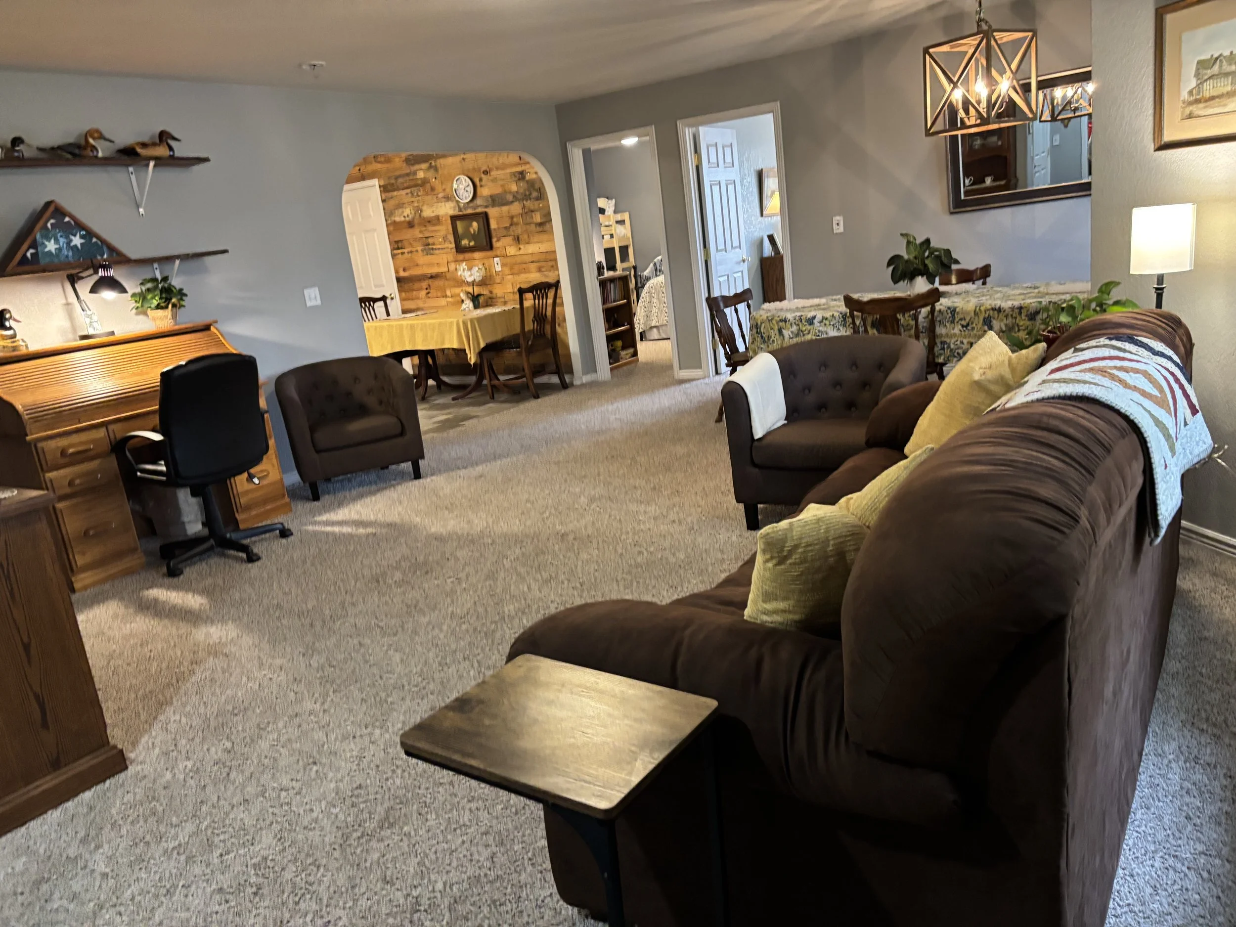 Living area and rental entrance