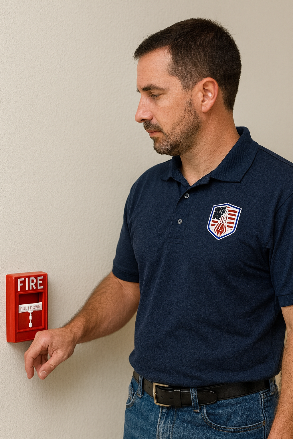 Fire alarm technician conducting annual inspection and testing at commercial site in Baton Rouge – Capitol City Fire Protection & Life Safety