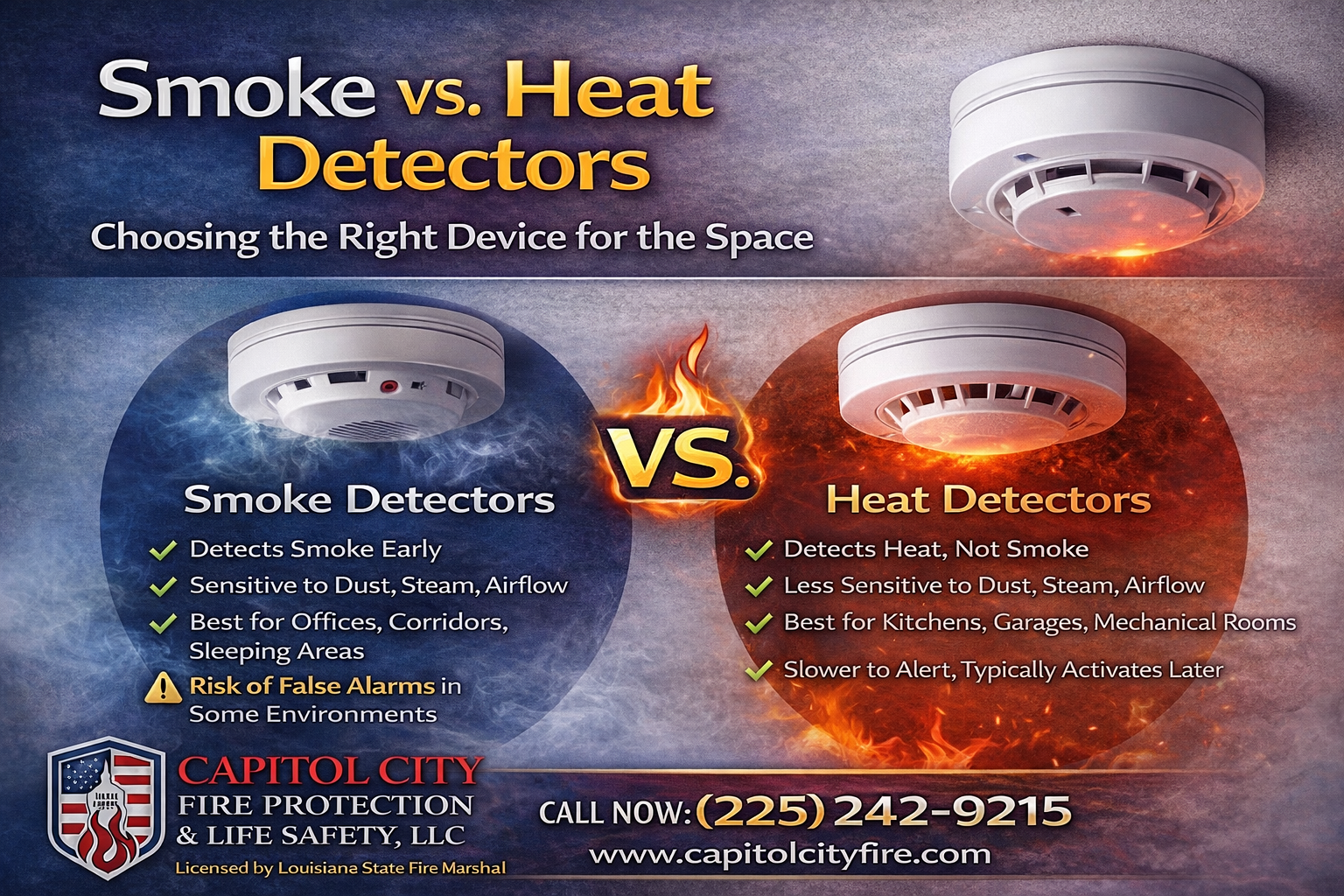 Smoke vs. Heat Detectors: Choosing the Right Device for the Space