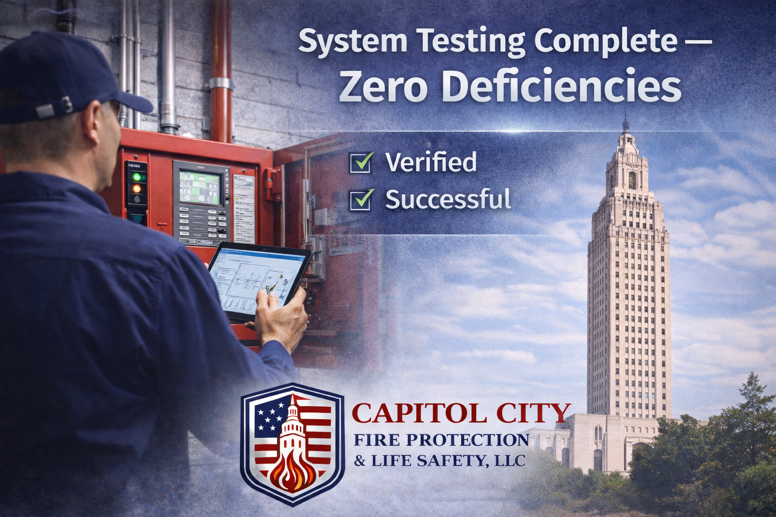 Fire Alarm System Testing Success at a Baton Rouge Government Facility