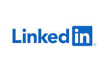 LinkedIn logo in blue and white