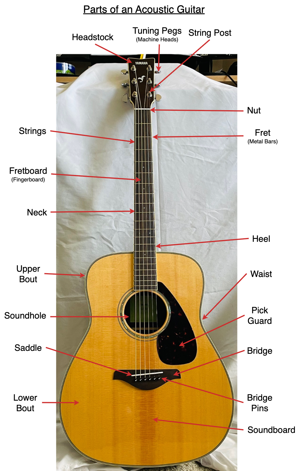 Parts of a Acoustic Guitar