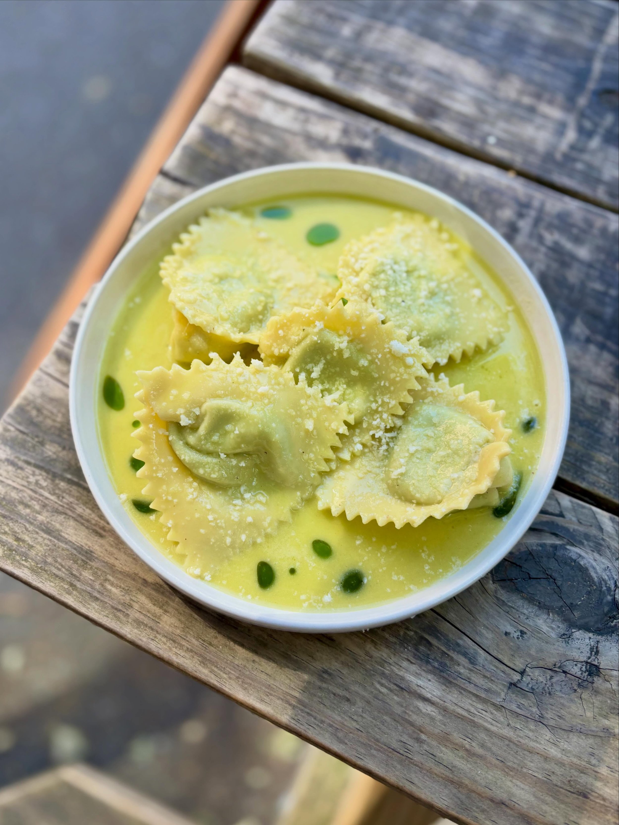Pansotti 🌱 wild greens &amp; ricotta filling, spruce tip butter sauce, parm

Handmade pasta, truly a labor of love 💙 On the menu at Capitol Hill! 

#handmadepasta #pansotti #seattlepasta #seattlerestaurants #capitolhillseattle