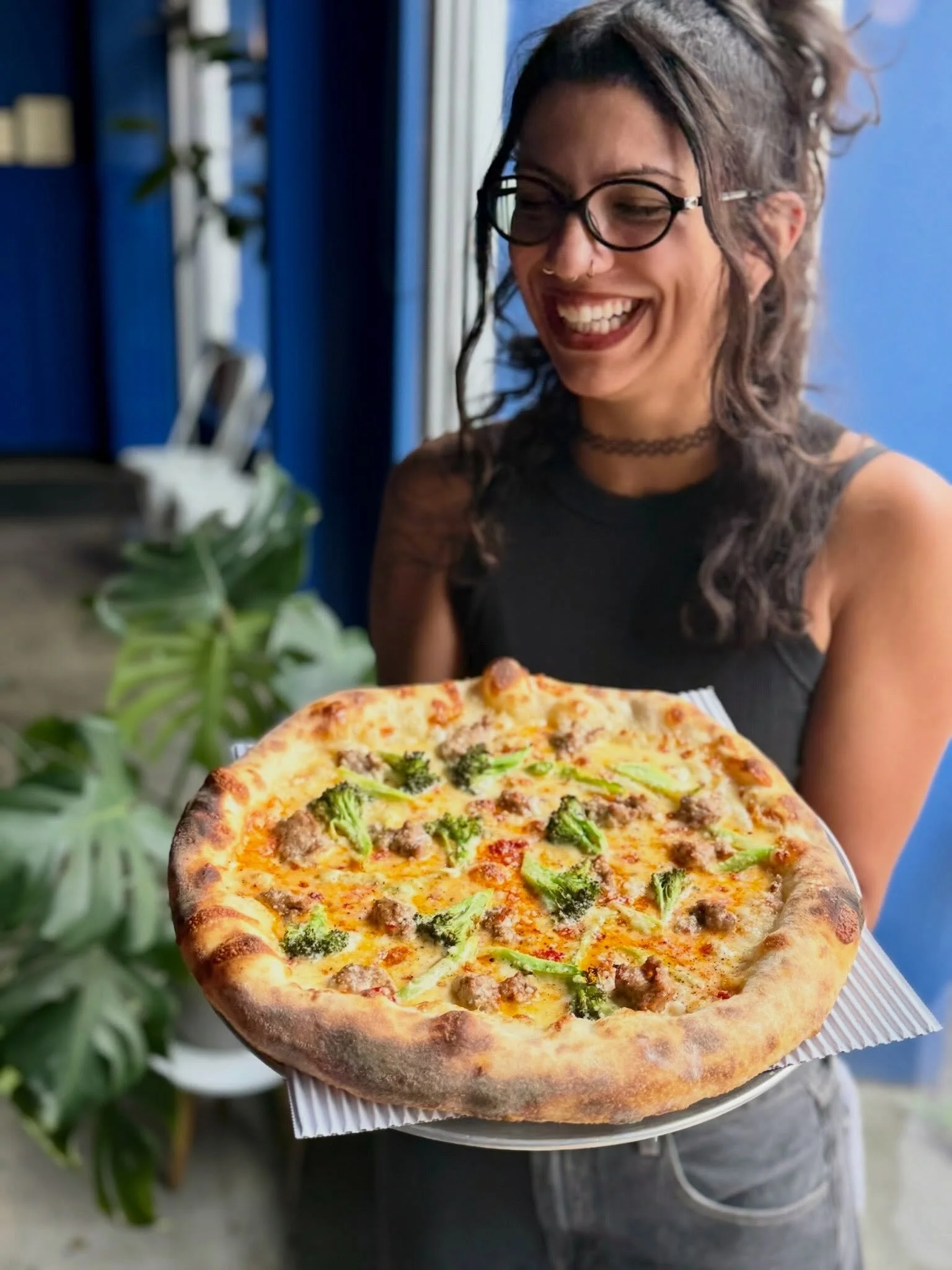 Not a huge deal, just Vic loving on some pizza👆 Scoville &amp; Chill &mdash; fennel sausage, broccolini, fontina cream, mozz, Calabrian chili 

On the menu in Queen Anne! 

#naturallyleavened #seattlepizza #seattlerestaurants #queenanneseattle