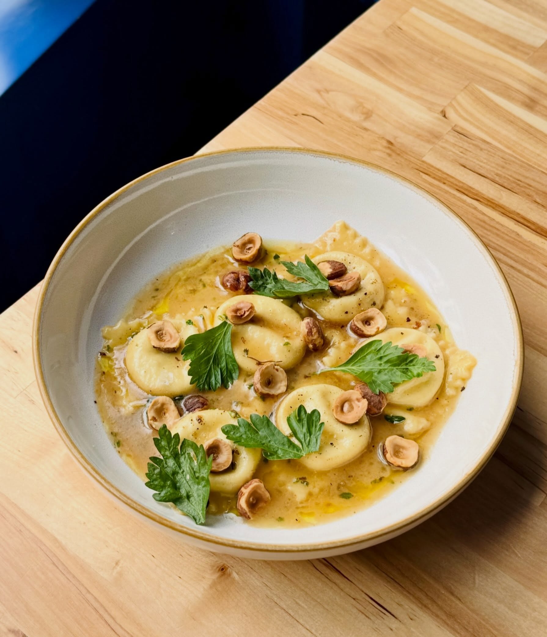 Falltime pastas are here🍏 Ravioli&mdash; smoked apple ricotta filling, toasted hazelnuts, brown butter, thyme. 

Special this weekend in Queen Anne! 

#ravioli #handmadepasta #seattlepasta #seattlerestaurants #queenanneseattle