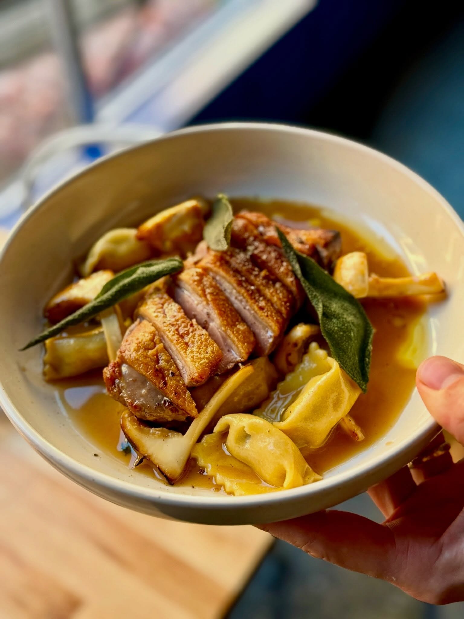 Last weekend&rsquo;s labor of love in Queen Anne🌟 Agnolotti &mdash; braised duck &amp; ricotta filling, matsutake, earl grey duck jus, fried sage, orange oil. 

Weekend specials at both locations are moments for our Chefs to play! Get in there to se