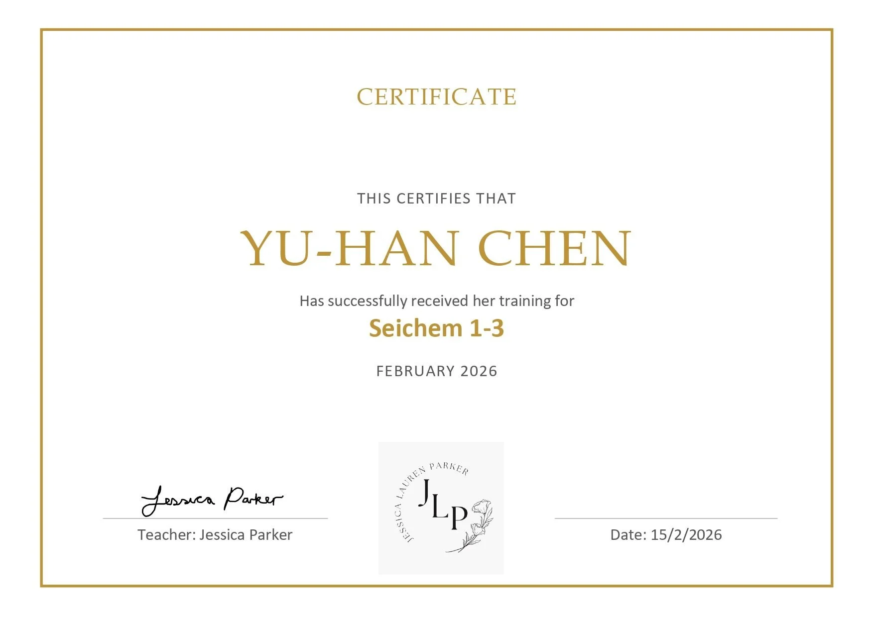 Seichem Certificate