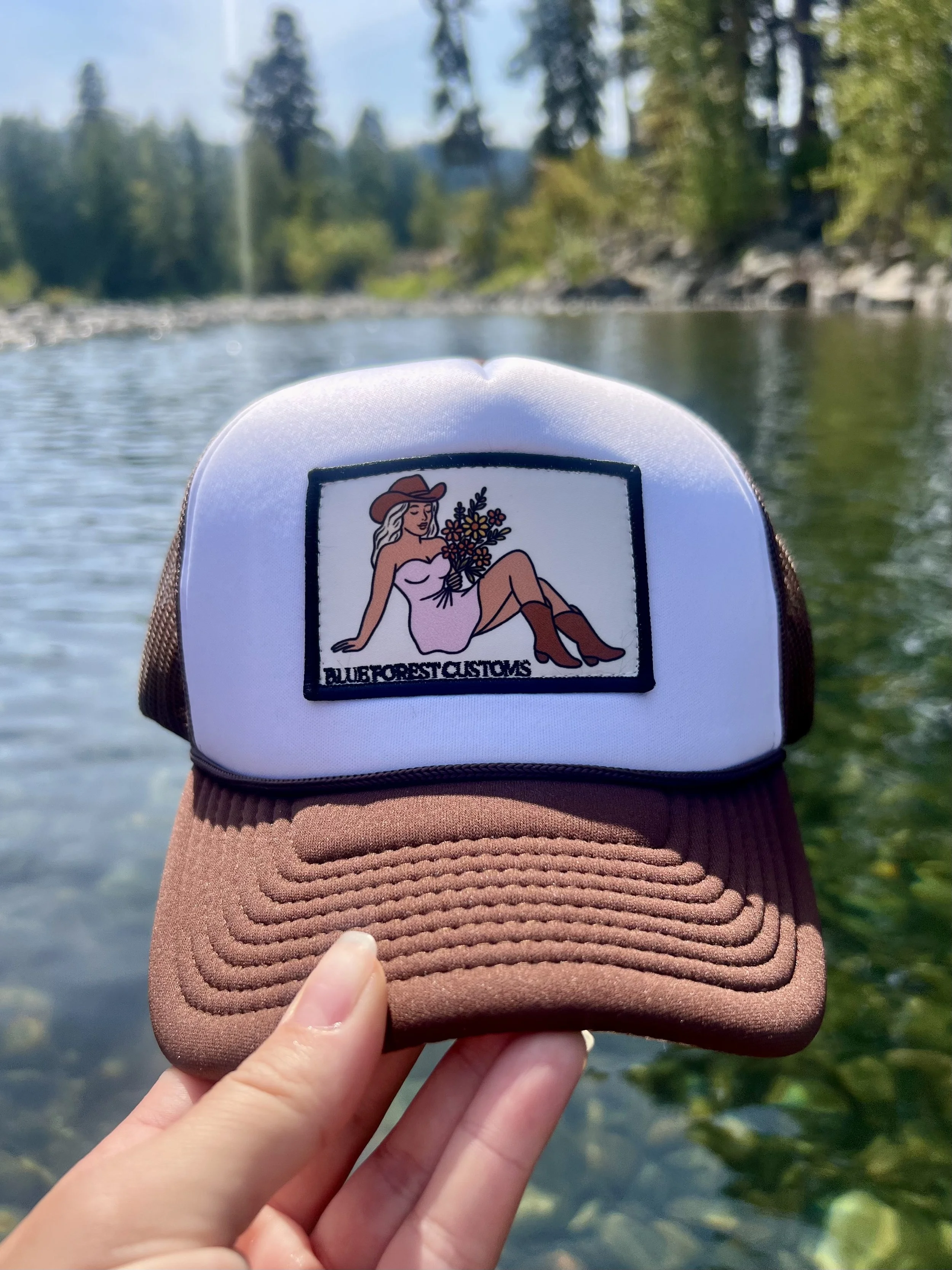 Brown and White Trucker Hat