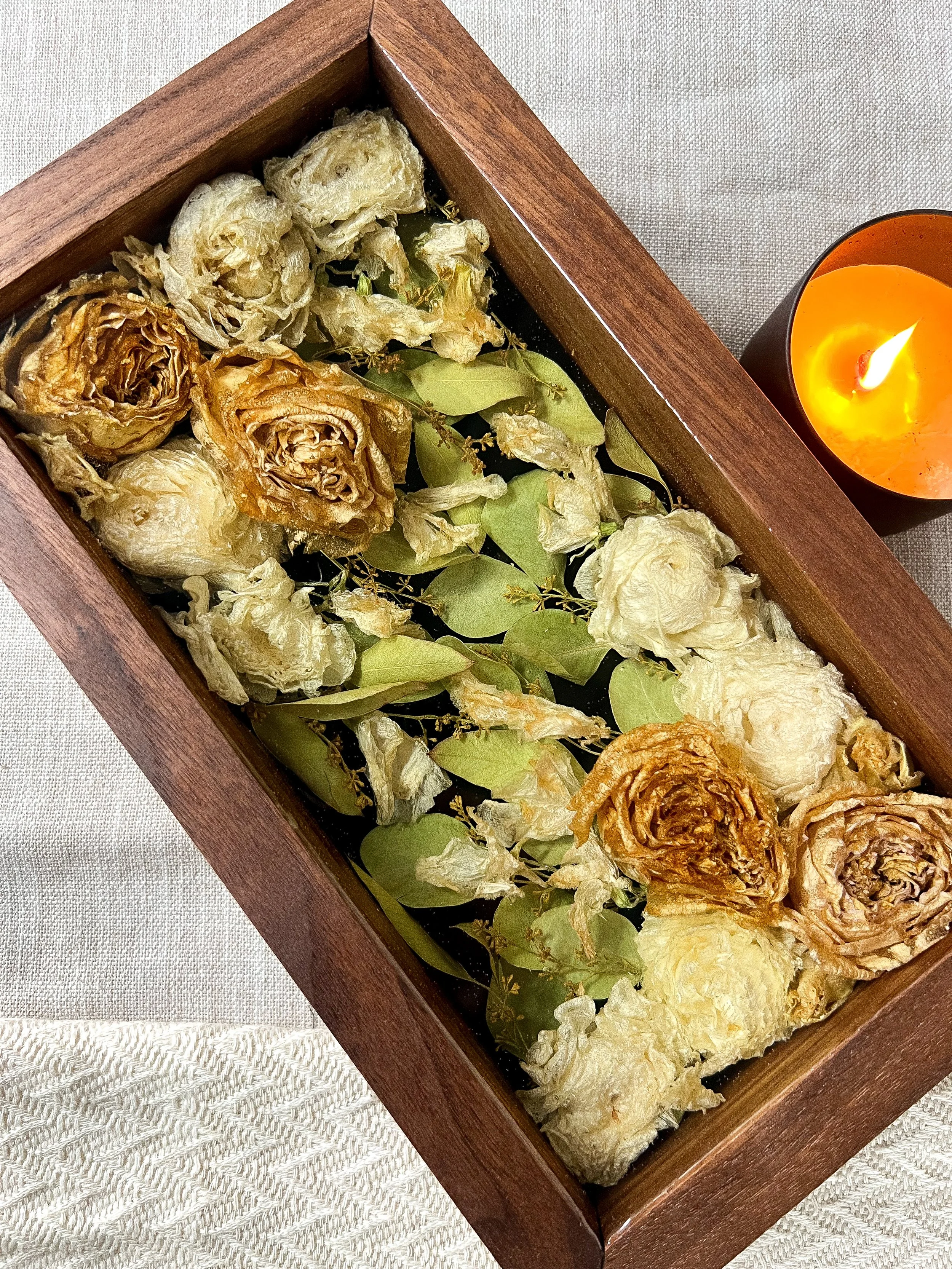 5x10 Wood Tray - Air Dried Wedding Bouquet