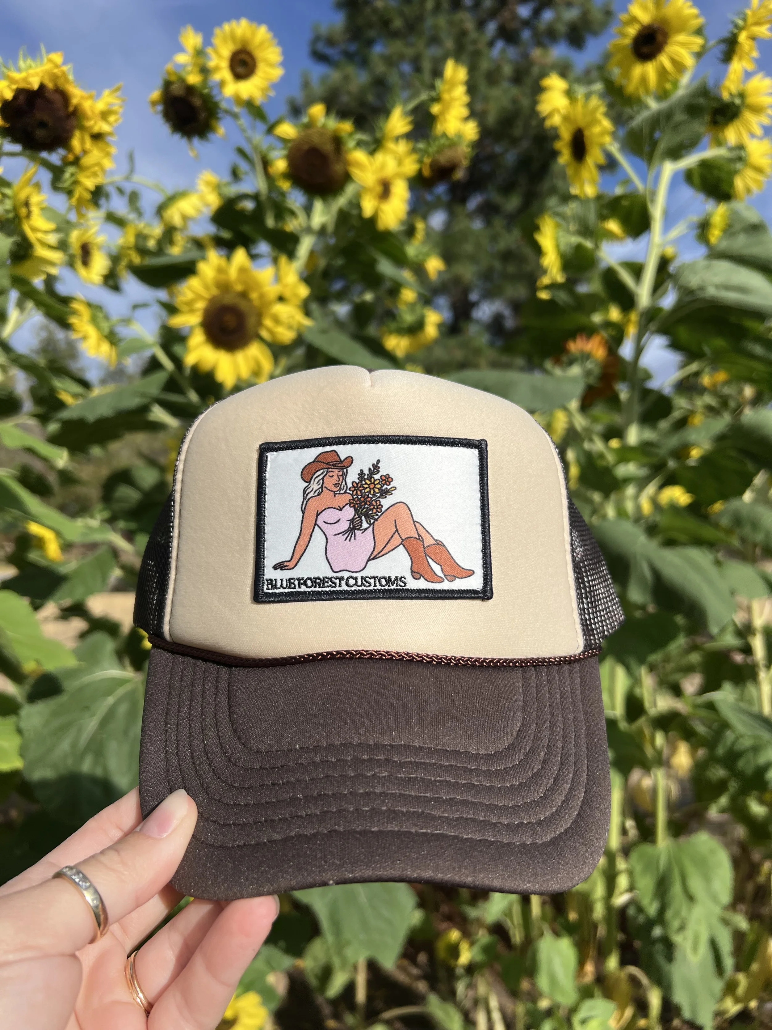 Brown and Tan Trucker Hat