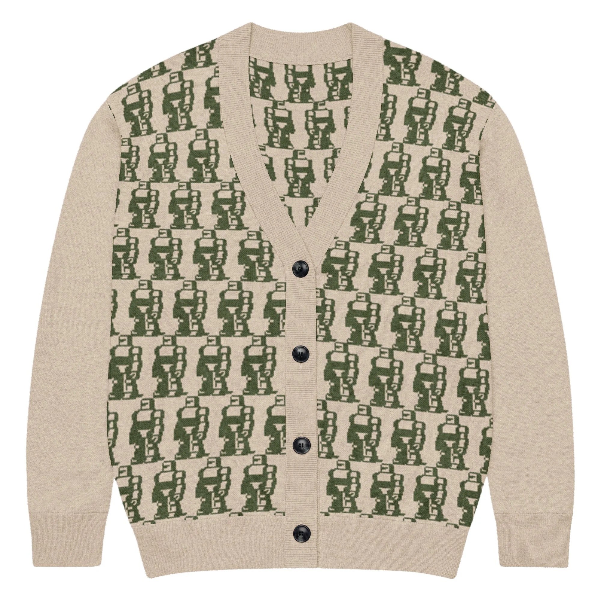 Robot Design Knit Cardigan
