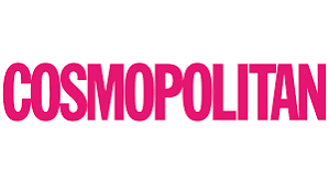 Cosmopolitan magazine logo in bold pink letters on a white background