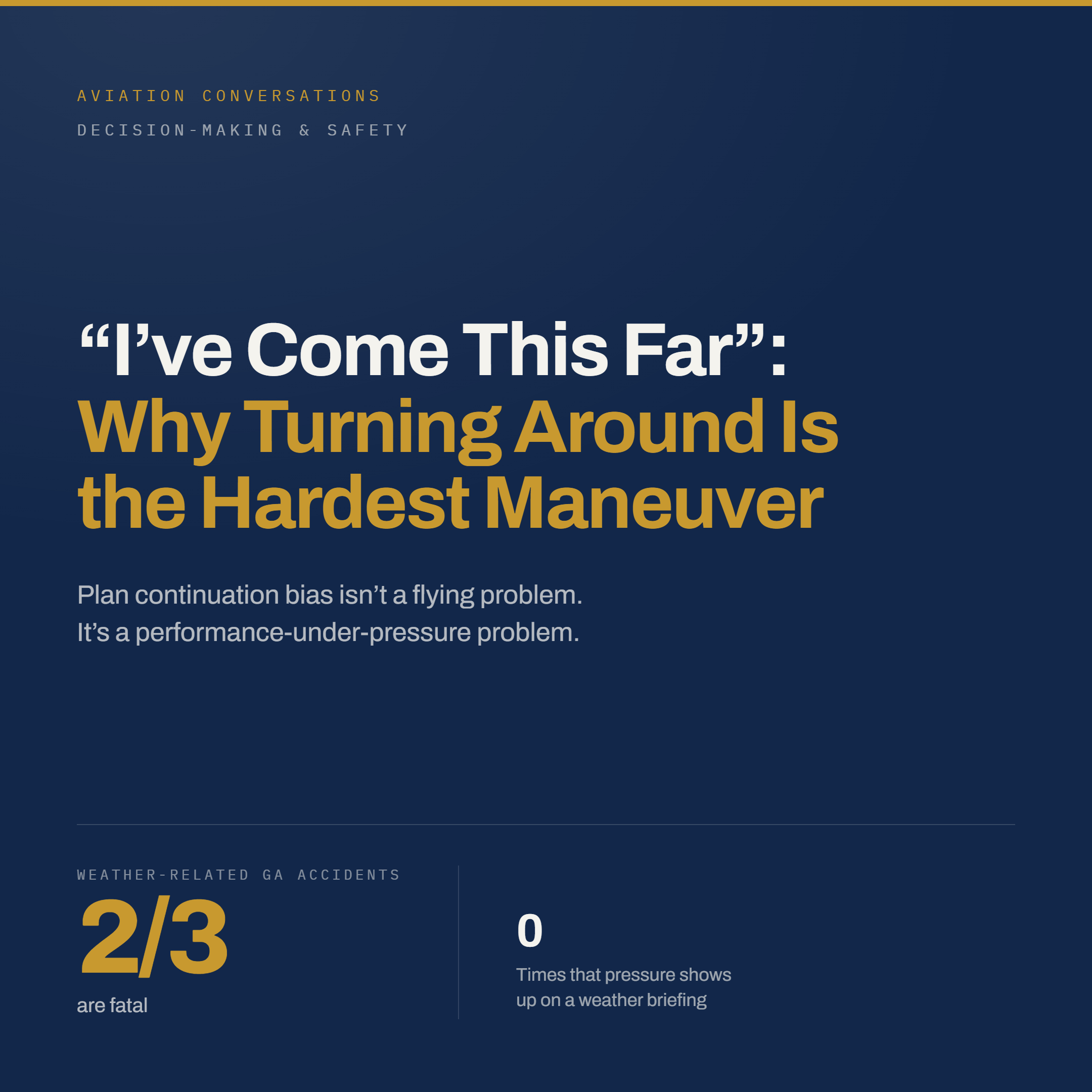 “I’ve Come This Far”: Why Turning Around Is the Hardest Maneuver