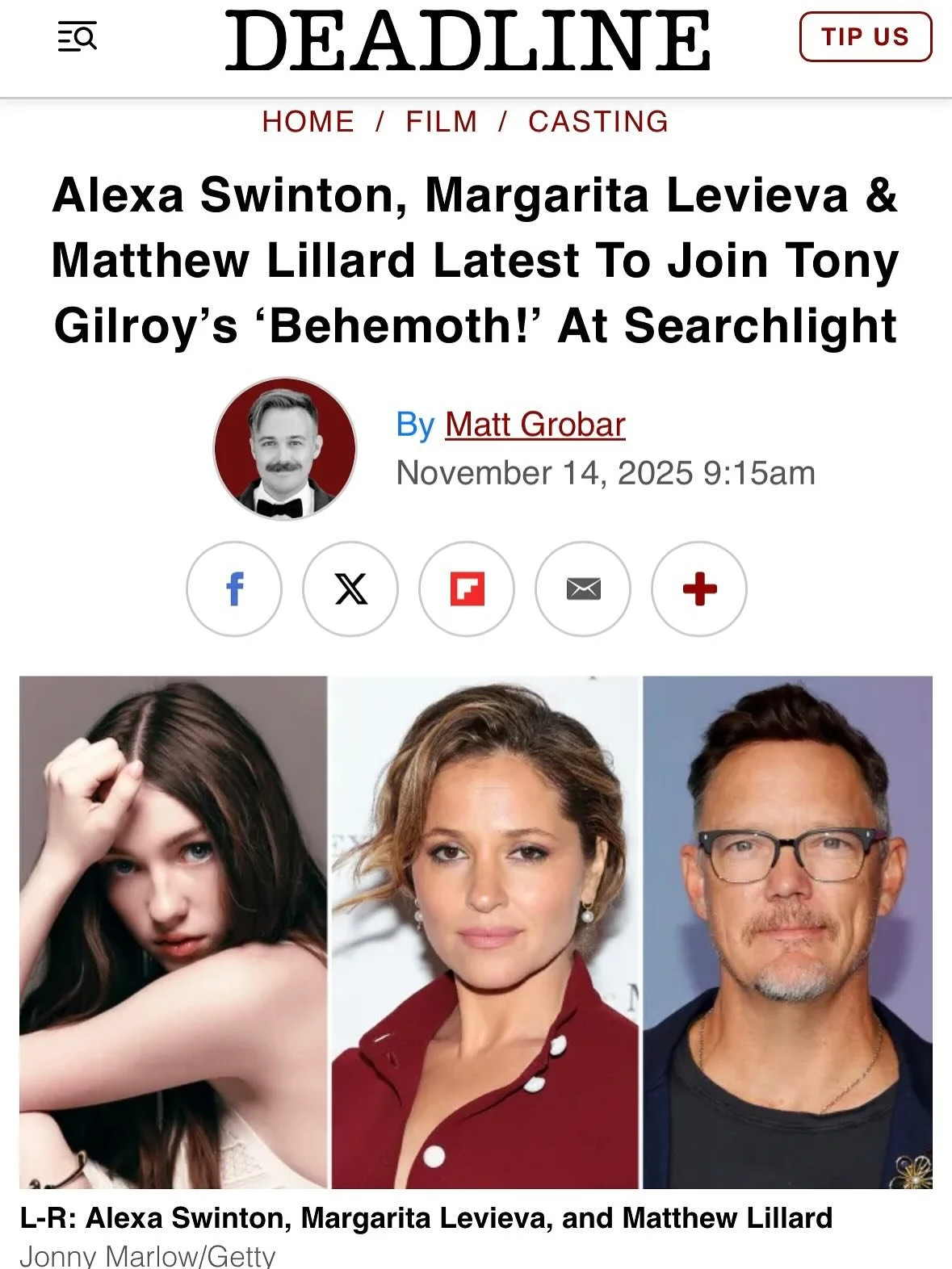 @margaritalevieva and @matthewlillard join the cast of Behemoth!