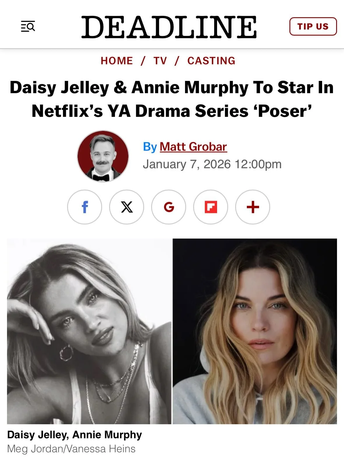 @daisyjelley joins the cast of POSER for Netflix