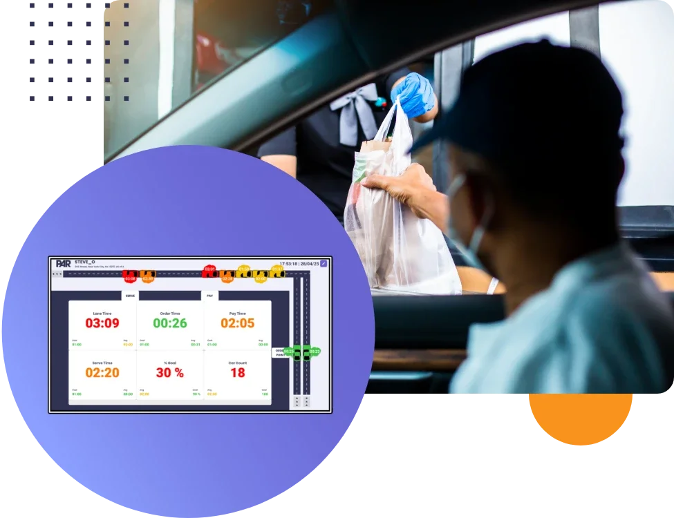 Photo of a man in a face mask looking at a monitor at an airport security checkpoint, with a TSA agent checking a plastic bag at the security scanner.