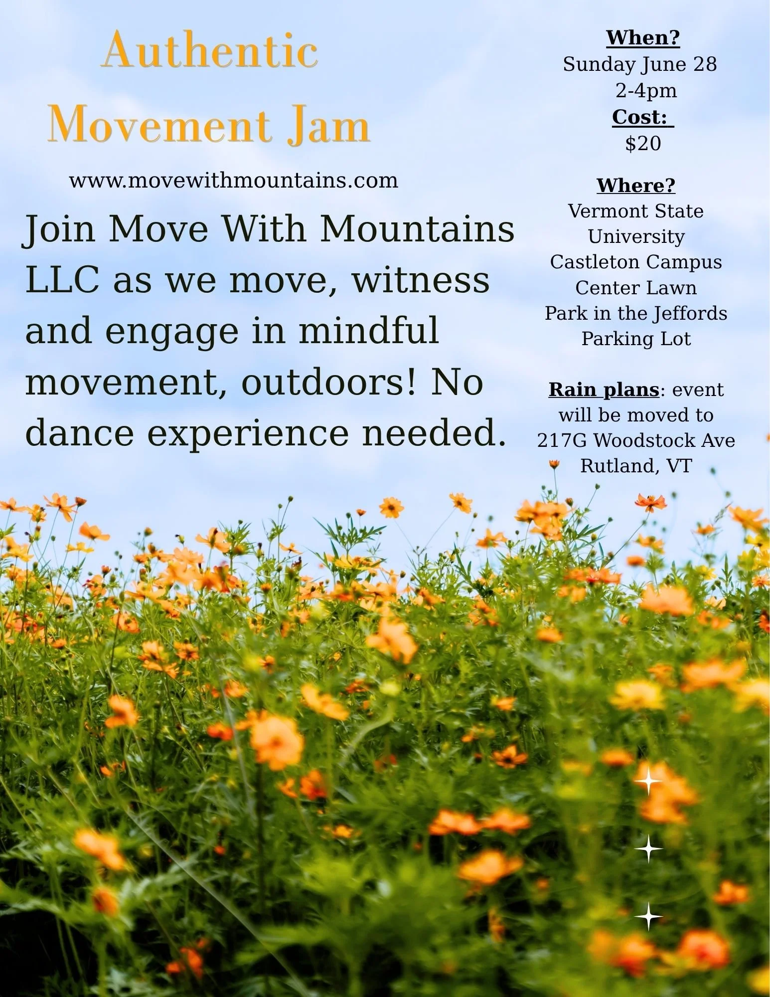 June Authentic Movement Jam-Outdoors!