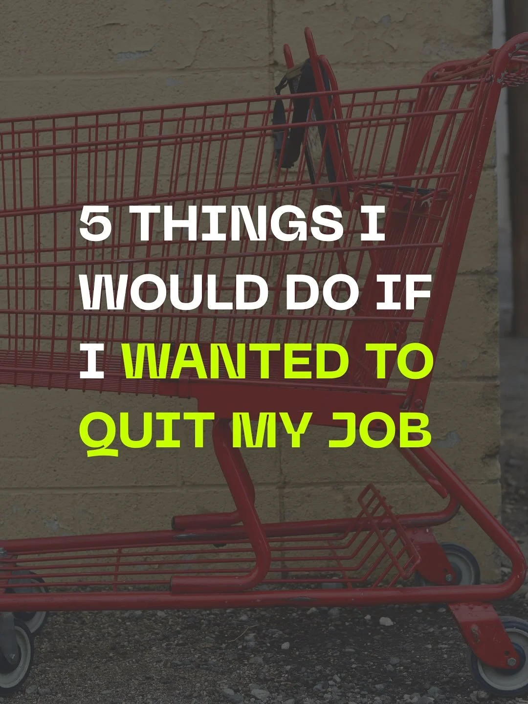 Most people daydream about quitting their job, but few actually build a real exit plan.

If I wanted to walk away from my 9-5, here&rsquo;s exactly how I&rsquo;d do it (without blowing up my life):

1️⃣ Reframe the paycheck.
Your job isn&rsquo;t free