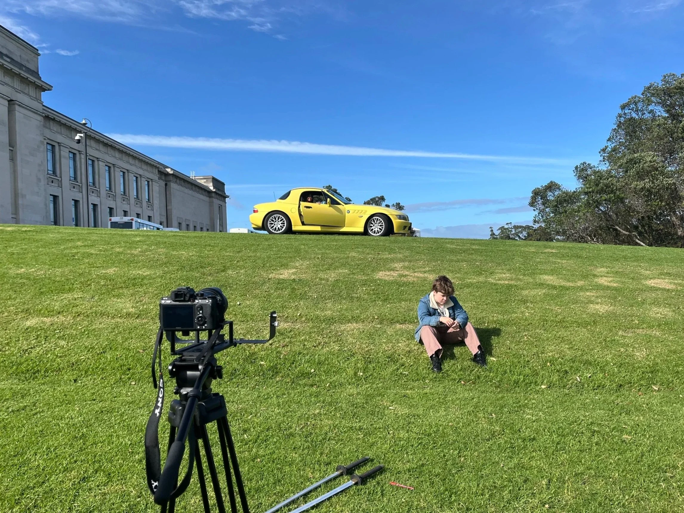 BTS of our short "Bananas Riding Horses Circa 1985" shot at Auckland Domain. 