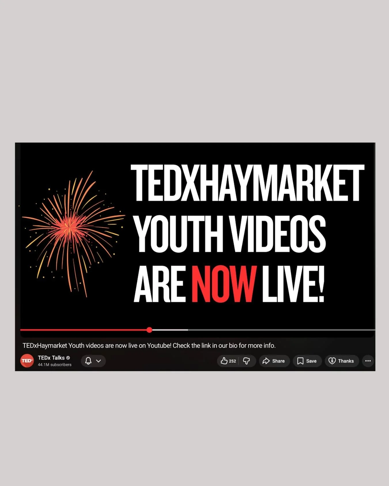 TEDxHaymarket Youth talks are officially live! The full lineup of speakers is now available to watch on YouTube 🍿Link in bio to watch! @ted