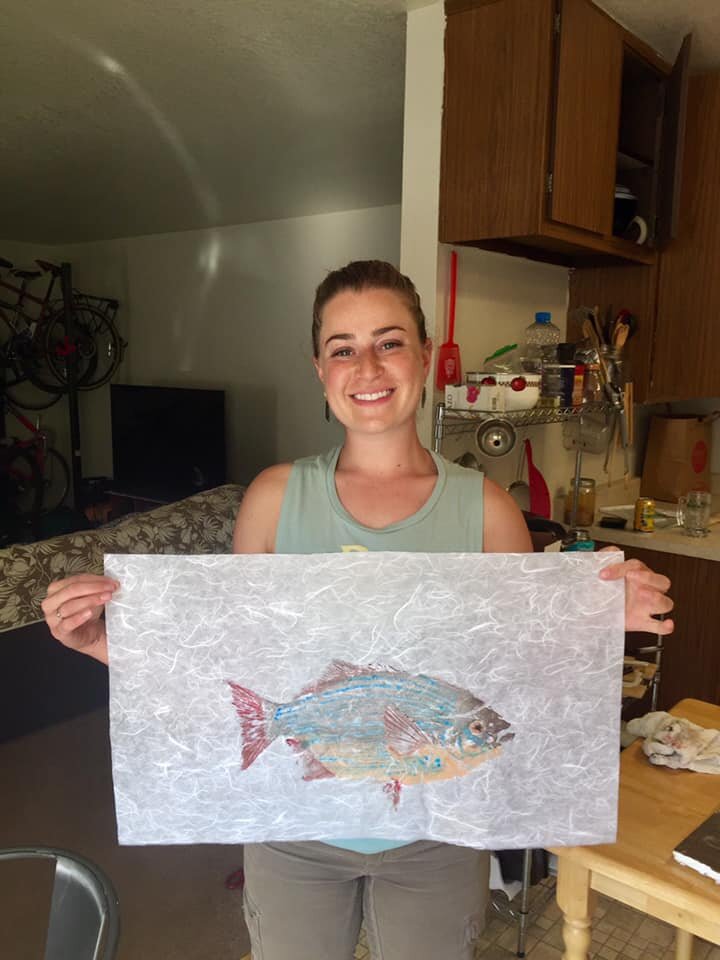 Ariella’s First Gyotaku Attempt
