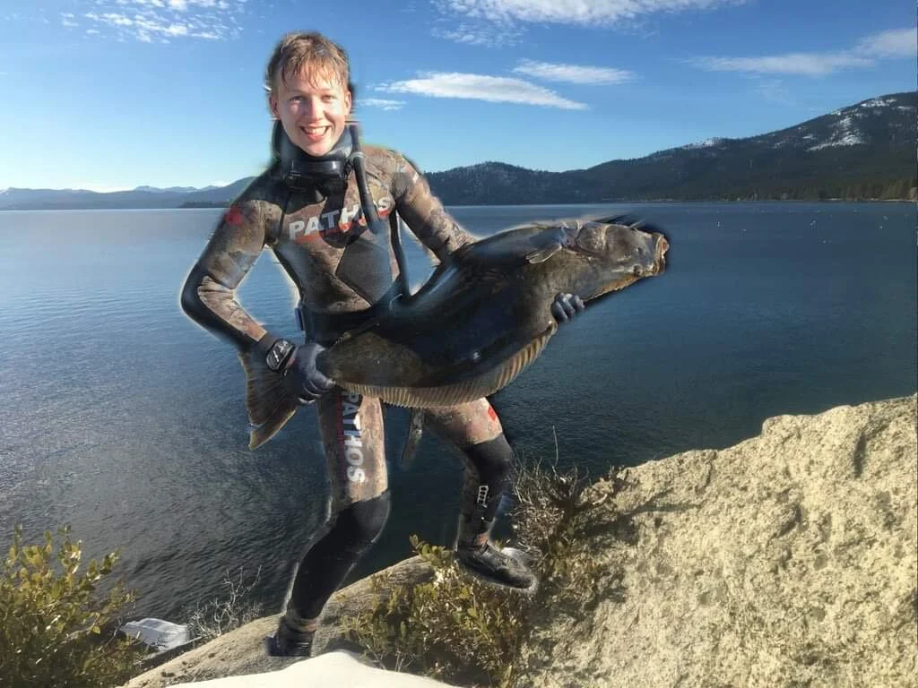 Nico and his 45” halibut from 2019. Do you recognize any landmarks?