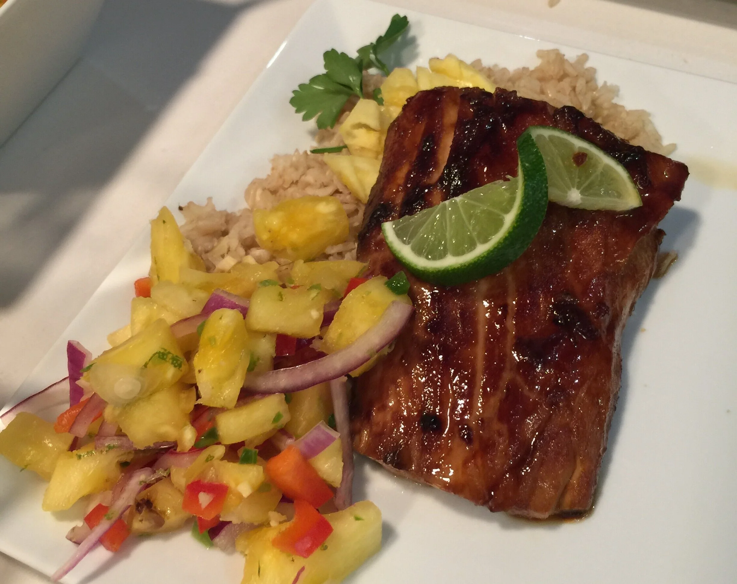 Honey Glazed Mahi Mahi with Pineapple Salsa 