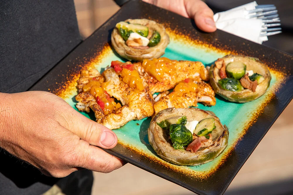 Blackend Perch with Mango Chutney