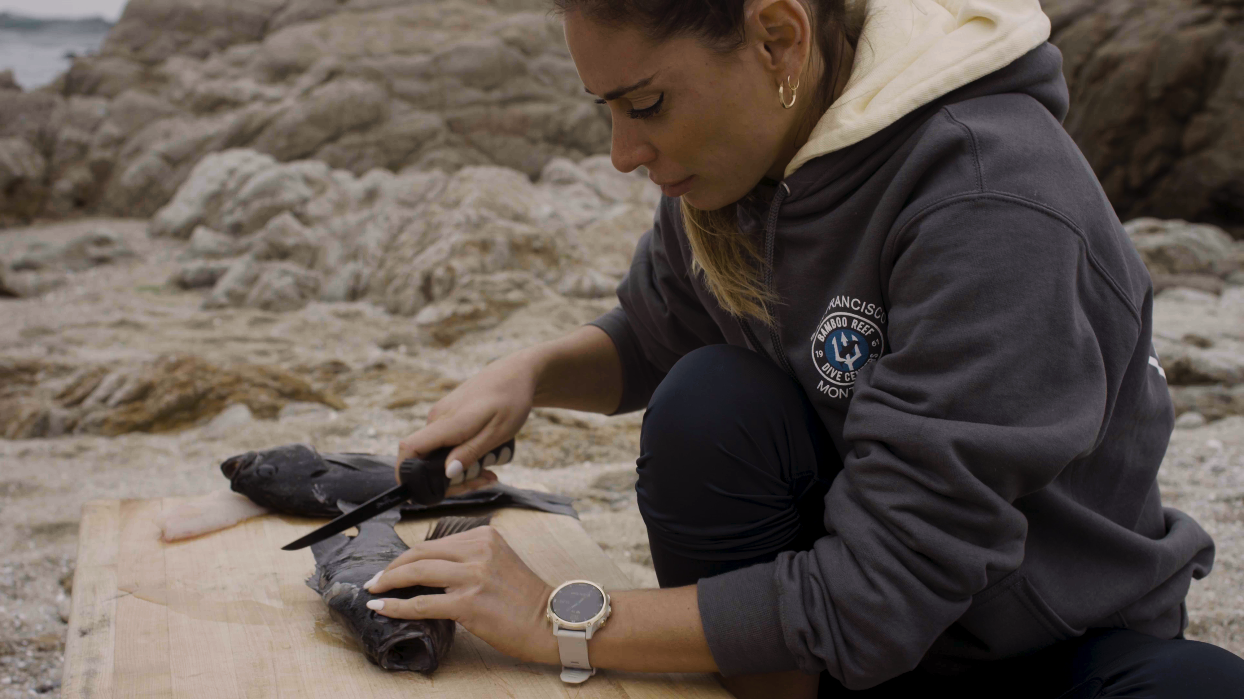 Valentine making quick work of a couple of blue rockfish.